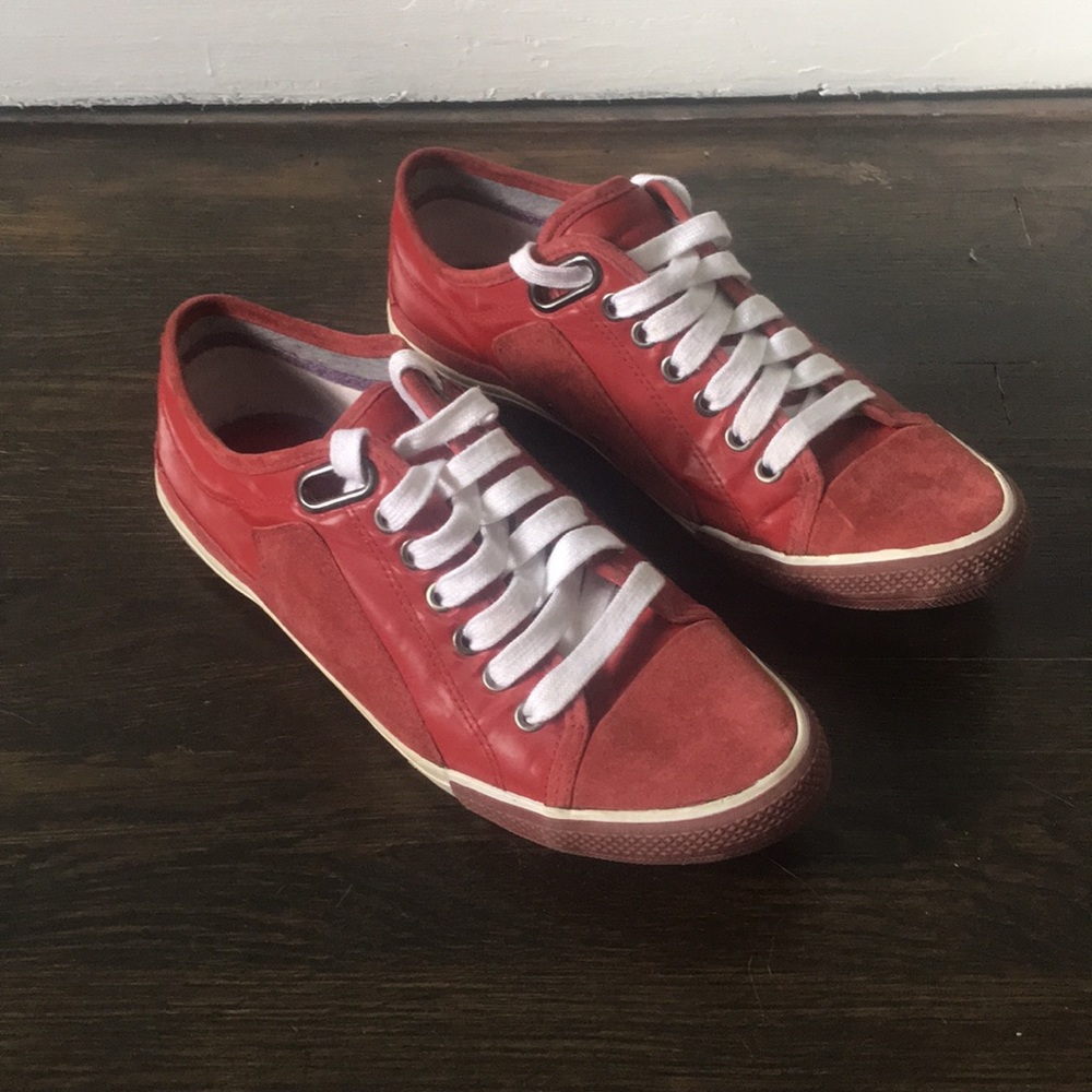 ZARA red suede/poly shoes